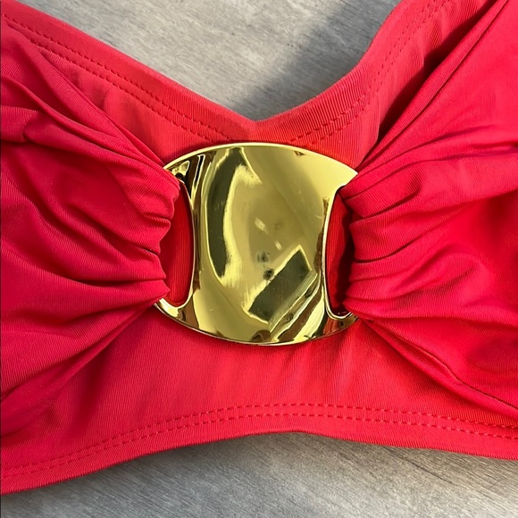 BLUE ROD BEATTIE Coral and Gold Metal Bikini Set, Size 12 - Picture 6 of 11